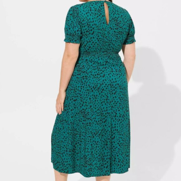 Torrid Tea Length Stretch Challis Sweetheart A-line Dress - Picture 3 of 7